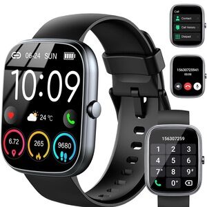 Advanced Black Smartwatch with Fitness Tracking